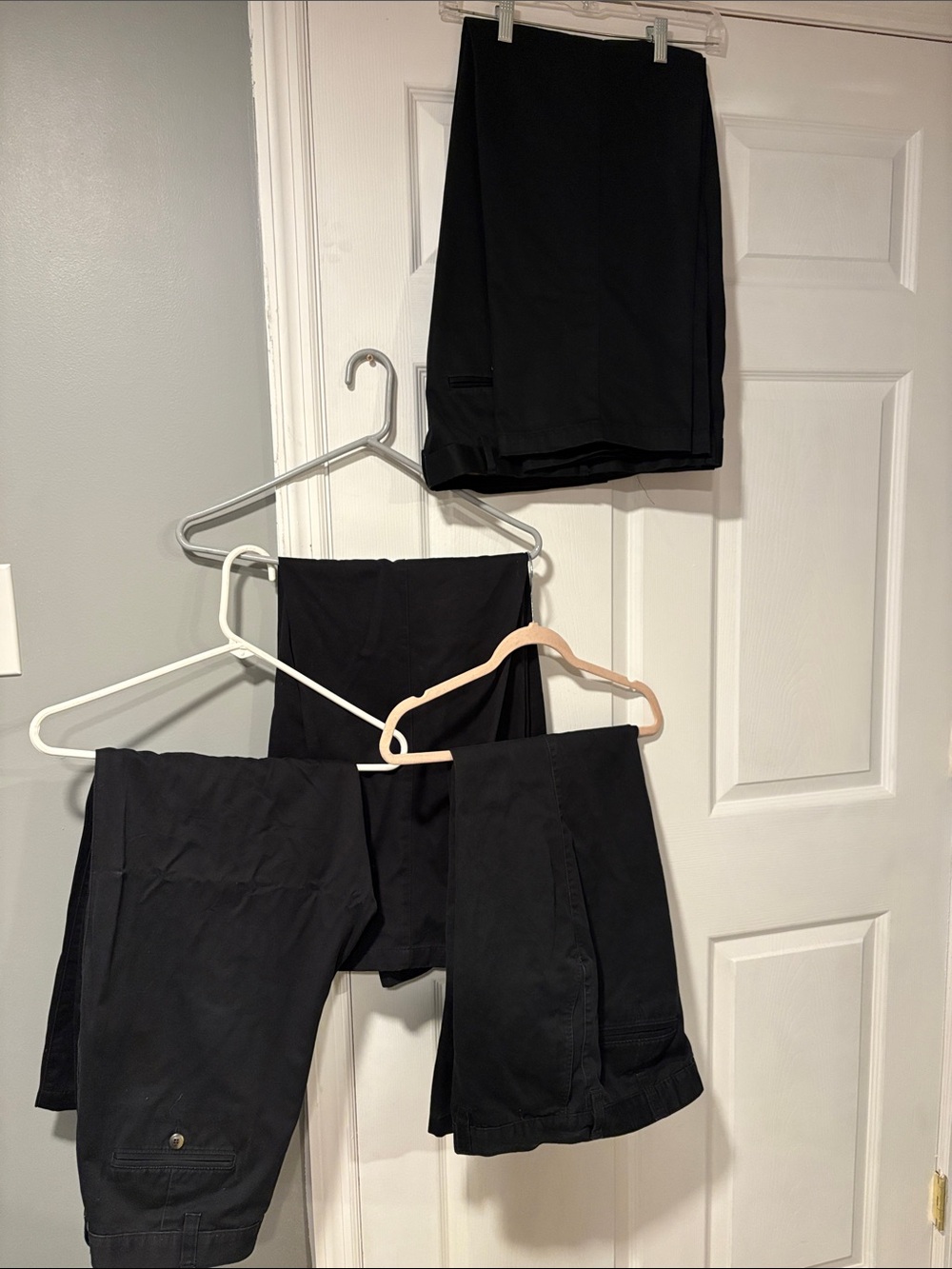 4 pair Haggar Men's Black Dress Pants 38x29 like new
